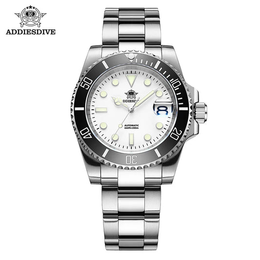 ADDIESDIVE  Watch for Men Quartz Wristwatch 200M Waterproof Dive Ceramic Bezel Luminous 316L Stainless Steel 41Mm Men'S Watch