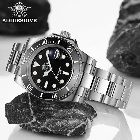 ADDIESDIVE NH35 Movement Automatic Watch Sapphire Crystal Mechanical Wristwatch 200M Diving Super Luminous Watches Reloj Hombre